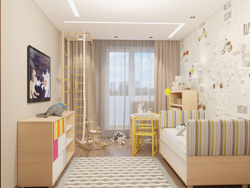 Linii luminoase Slott în camera copiilor, Chișinău